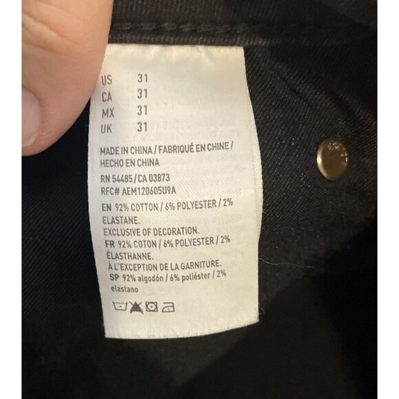 American Eagle Black Mens Next Level Flex Distressed Cutoff Jean Denim Shorts 31 - Picture 8 of 9